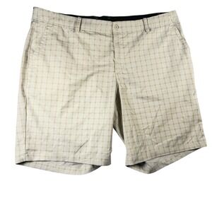 Nike Golf Shorts Mens 42 Tan Plaid Excellent Dri-FIT DA2889-072 Check